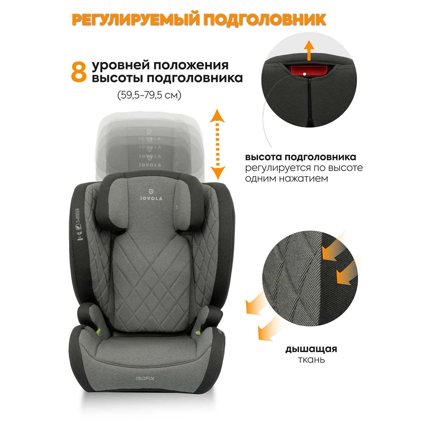Автокресло бустер Jovola Atour I-Size Isofix фотография 24