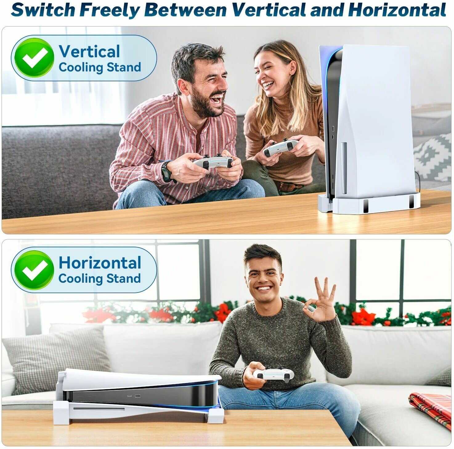 Аксессуары Kytok Подставка для PlayStation 5 с охлаждением [вертикальная и горизонтальная] фотография 6