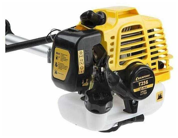 Садовый бензиновый триммер (бензокоса) CHAMPION T256, разъёмная штанга, леска/нож + масло, свеча, смазка и леска фотография 7