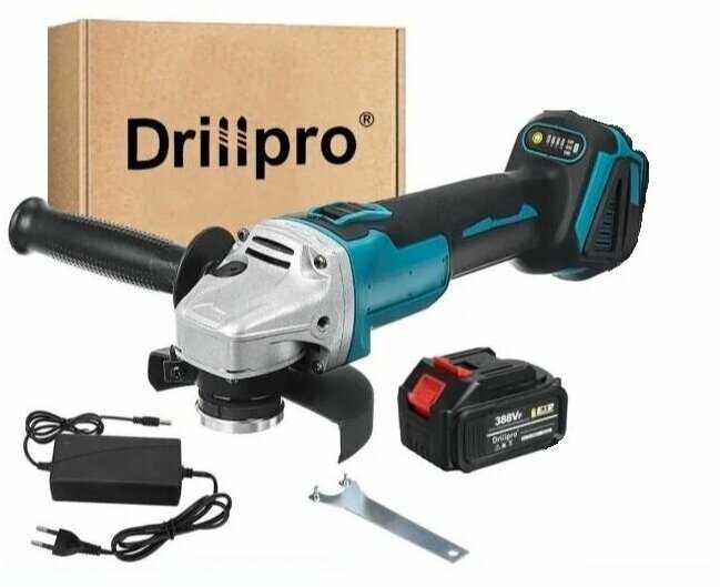 Аккумуляторная УШМ Drillpro 125 мм без АКБ, адаптирован к 18V батареи Makita фотография 11