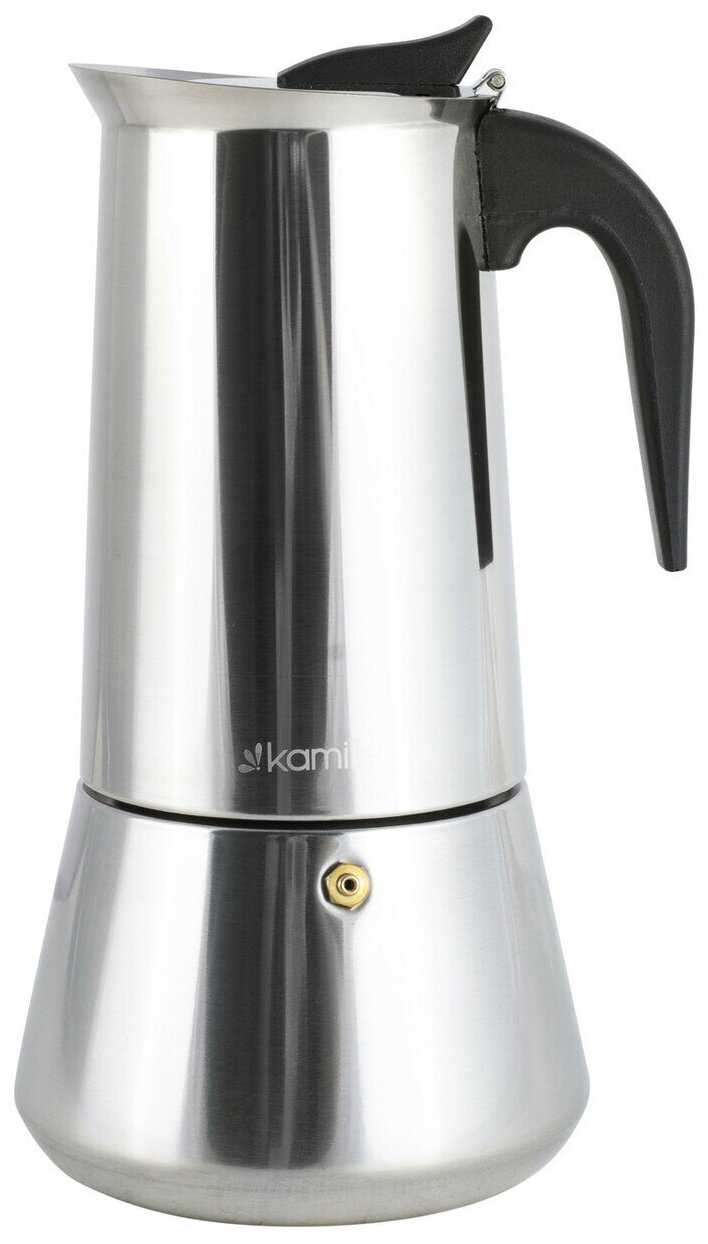 Кофеварка гейзерная нержавеющая сталь Kamille KM-0551 (300 мл), 6 порций кофе фотография 2
