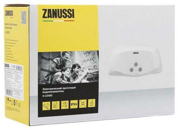 Проточный электрический водонагреватель Zanussi 3-logic 5,5 S, душ фотография 11