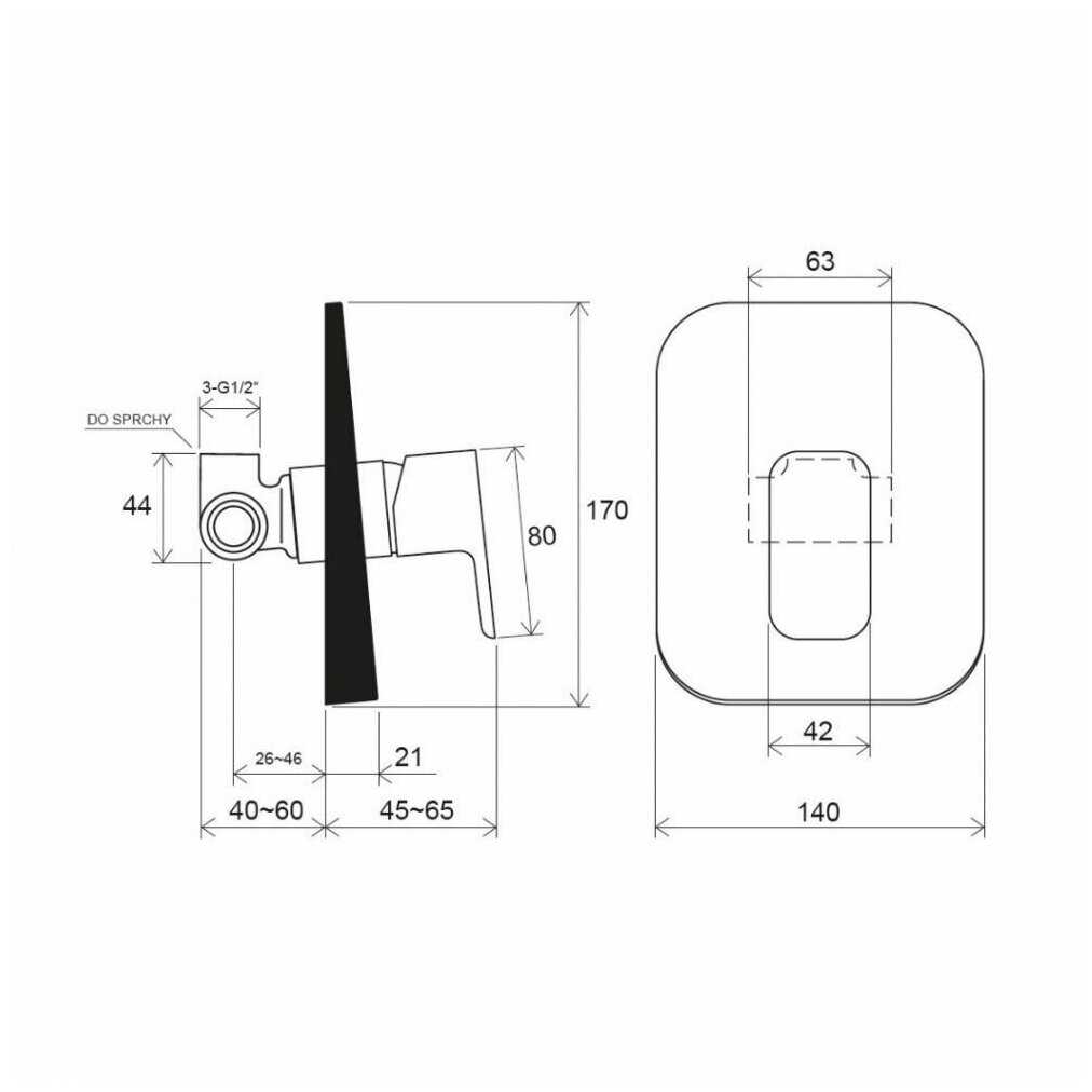 Смеситель для душа RAVAK 10° Free TD F 062.00, рычажный фотография 10