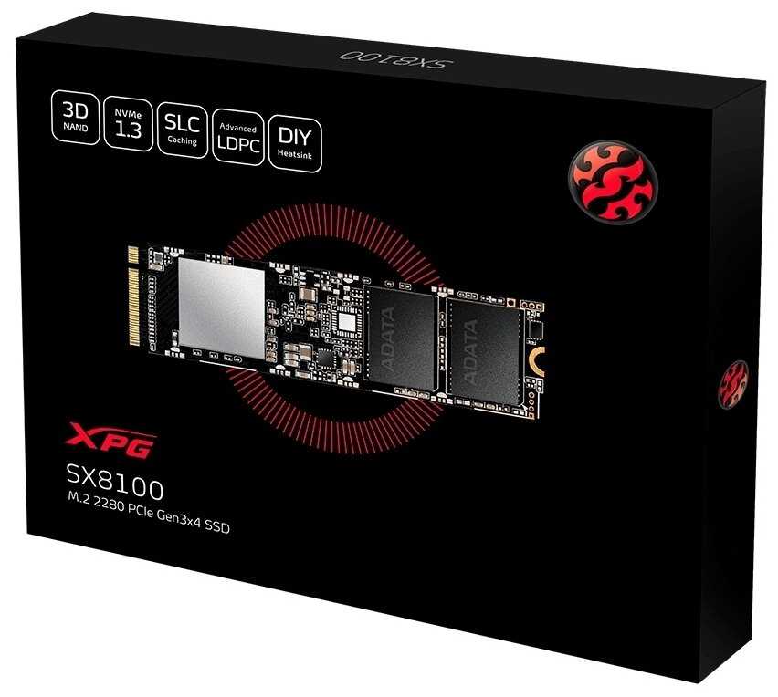 Твердотельный накопитель XPG SX8100 256 ГБ M.2 (ASX8100NP-256GT-C) фотография 3