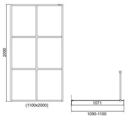 Душевая перегородка RGW Stilvoll WA-11-B 110х200 32101111-84 Черный фотография 1
