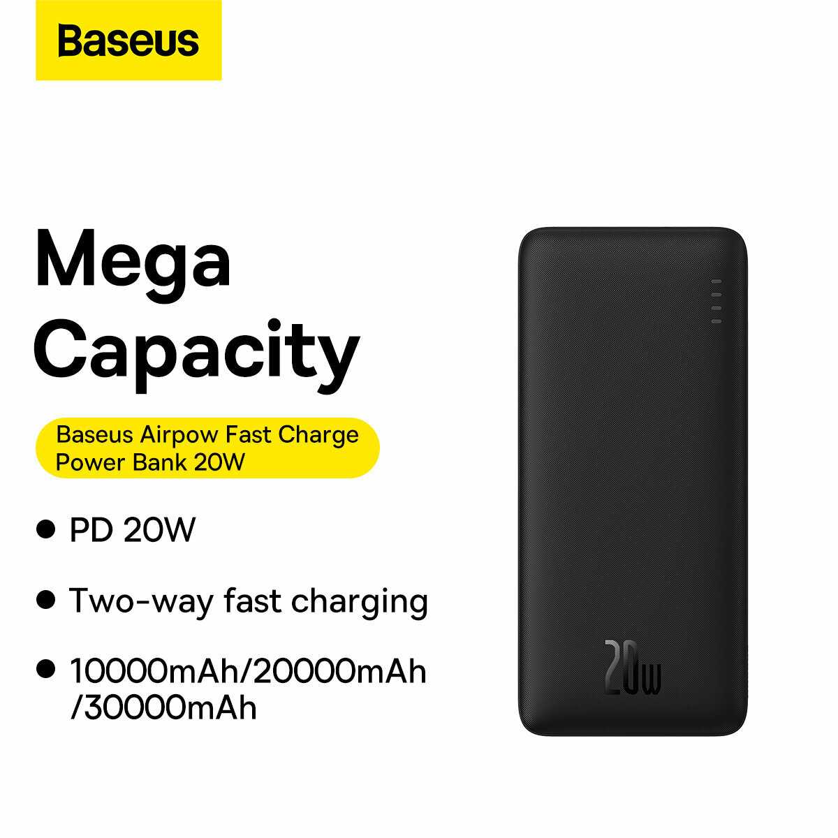 Внешний аккумулятор Baseus AIRPOW 20W 30000 mAh (PPQD090101) фотография 10