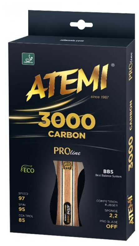 Ракетки для настольного тенниса ATEMI PRO CARBON 3000 CV фотография 14