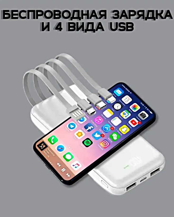 Портативный аккумулятор MagSafe 20000 mAh (4 встроенных кабеля) фотография 20