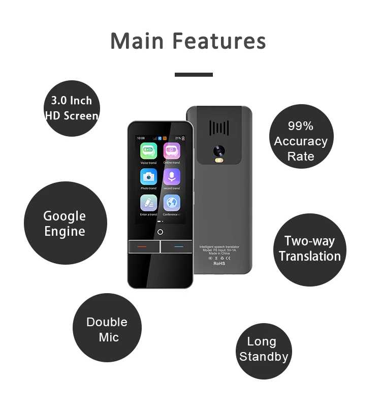 Карманный электронный переводчик TRANSLATOR F6 фотография 5