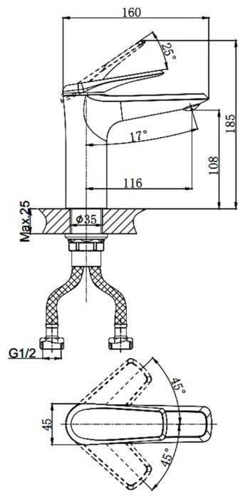 Смеситель Rush NE1735-12ch для умывальника фотография 1