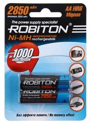 Аккумулятор Ni-Mh 2850 мА·ч 1.2 В ROBITON AA R6 Mignon 2850 фотография 4