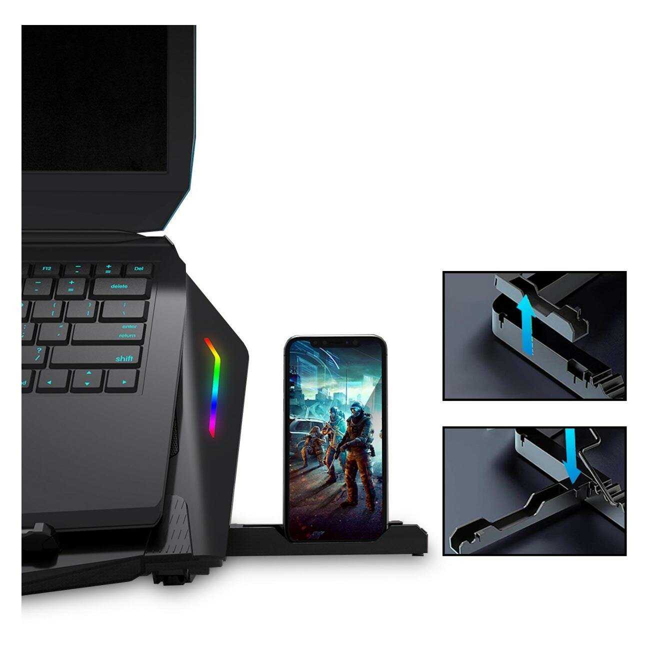 Охлаждающая подставка для ноутбуков Регулируемая [2 вентилятора, для экрана 13