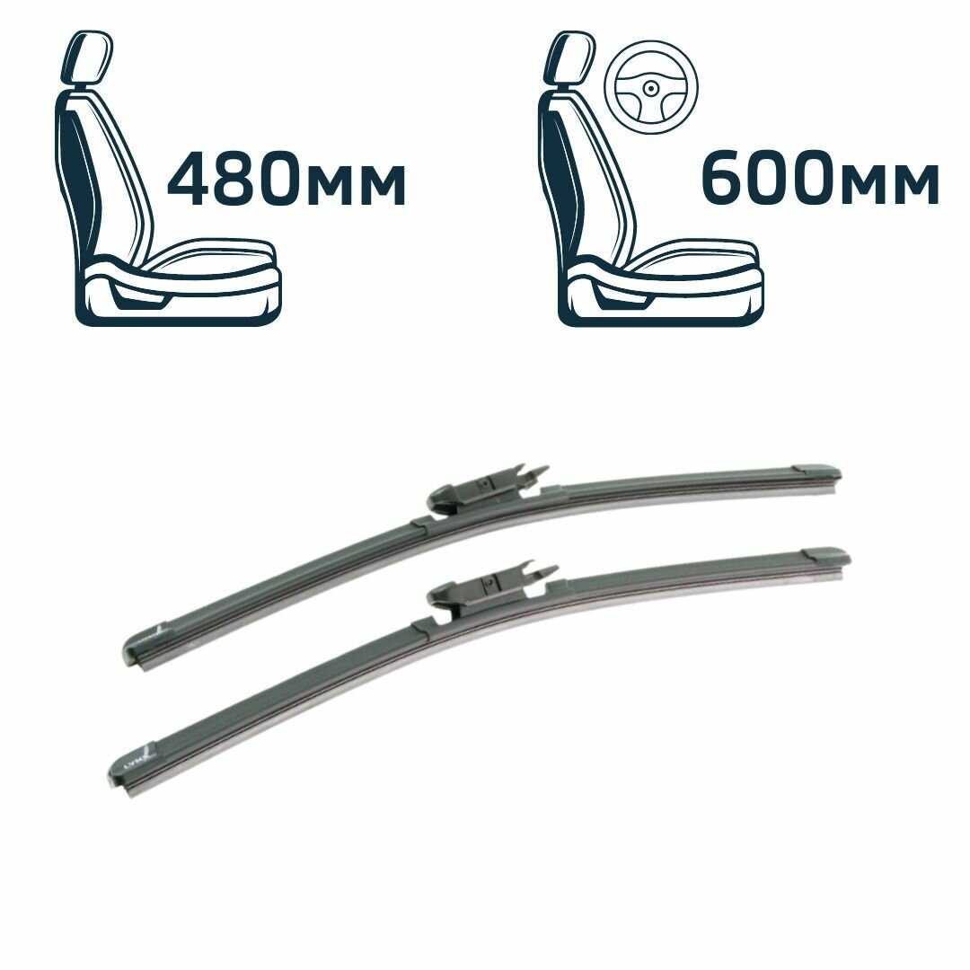 Дворники BMW Щетки стеклоочистителя бескаркасные (600-480) фотография 3
