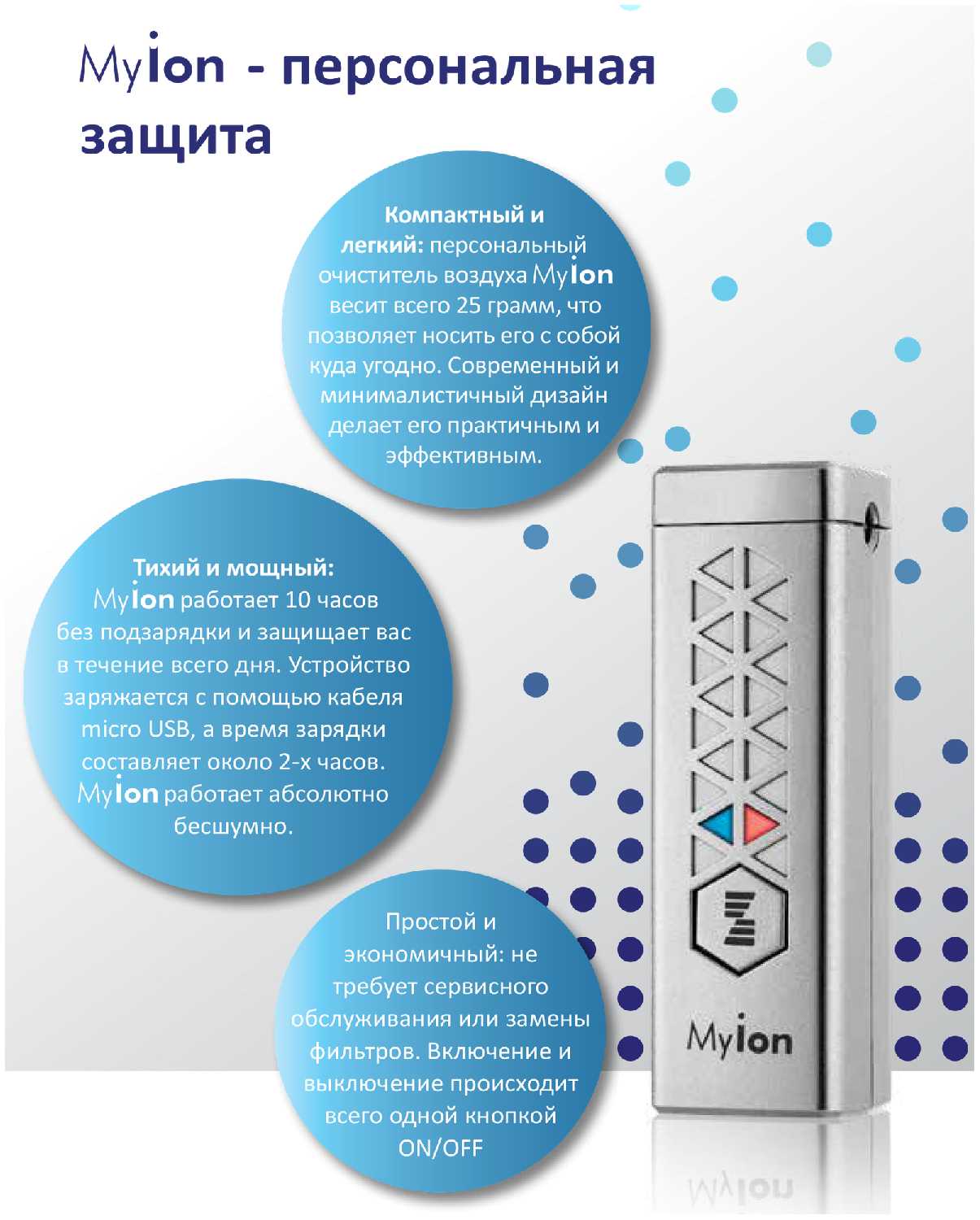 Персональный очиститель-стерилизатор воздуха MyIon фотография 9
