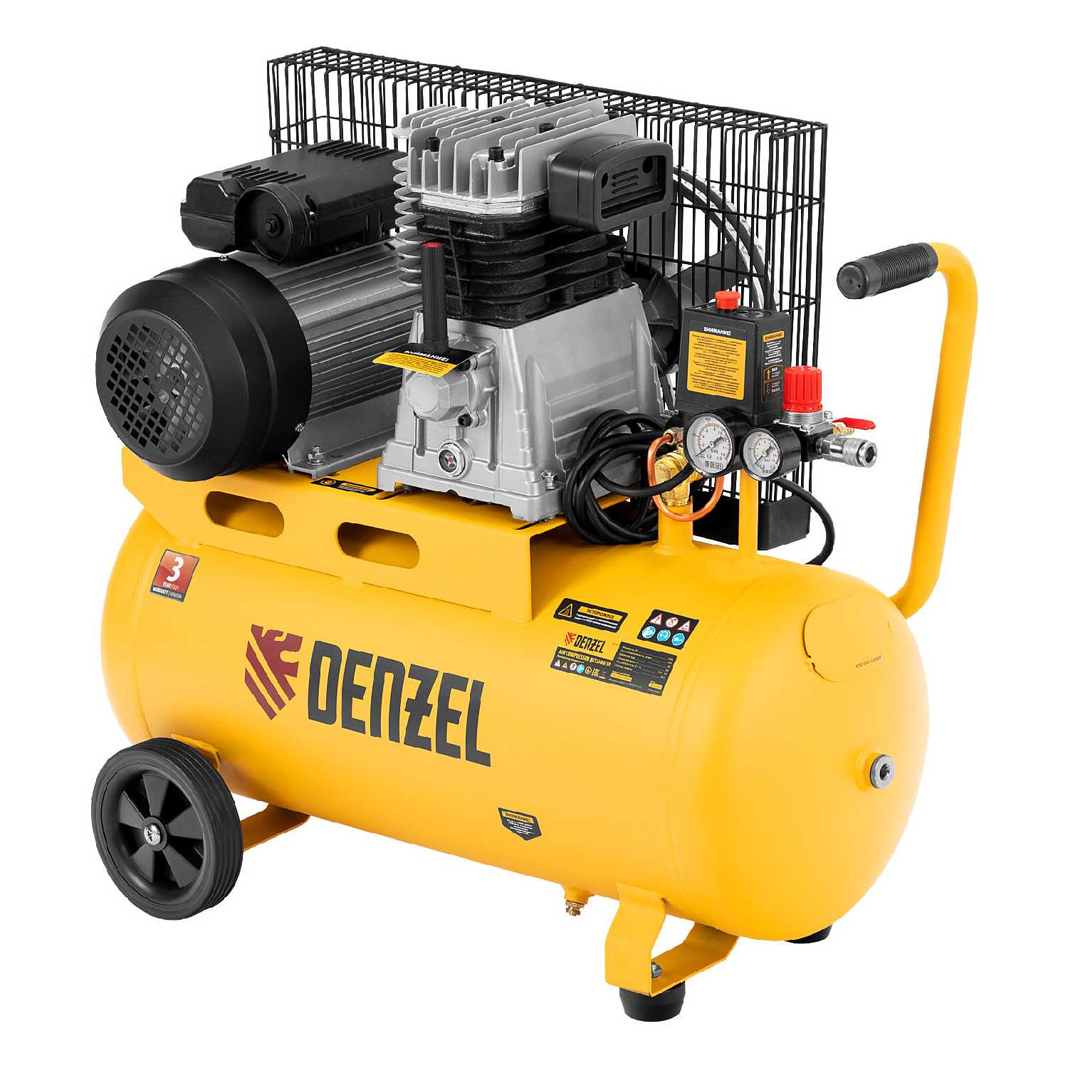 Компрессор воздушный Denzel BCI2300/50 (2.3 кВт, 50 литров, 400 л/мин) фотография 19