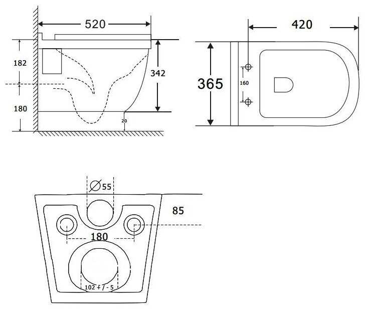 Чаша унитаза подвесная Aquanet Glide-W CL-11042 с горизонтальным выпуском фотография 6