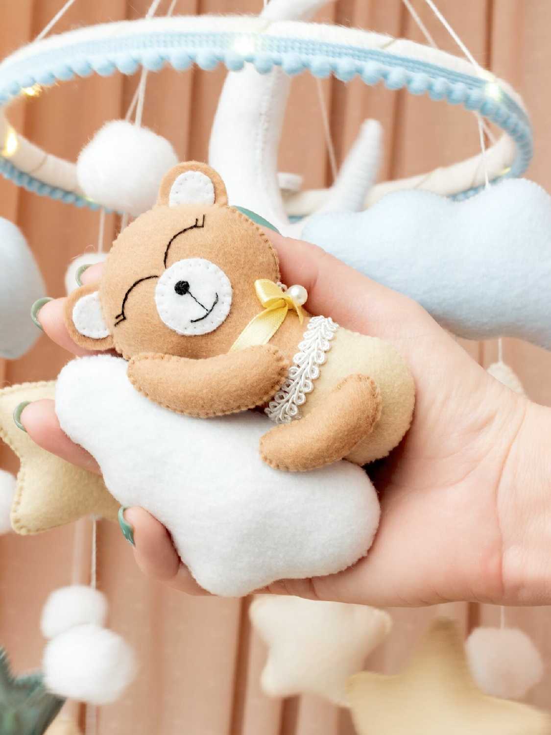 Мобиль в кроватку для новорожденных с подсветкой фотография 13