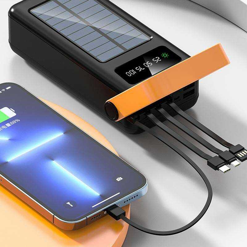 Внешний аккумулятор Powerbank 50000 mAh с солнечной батареей фотография 4