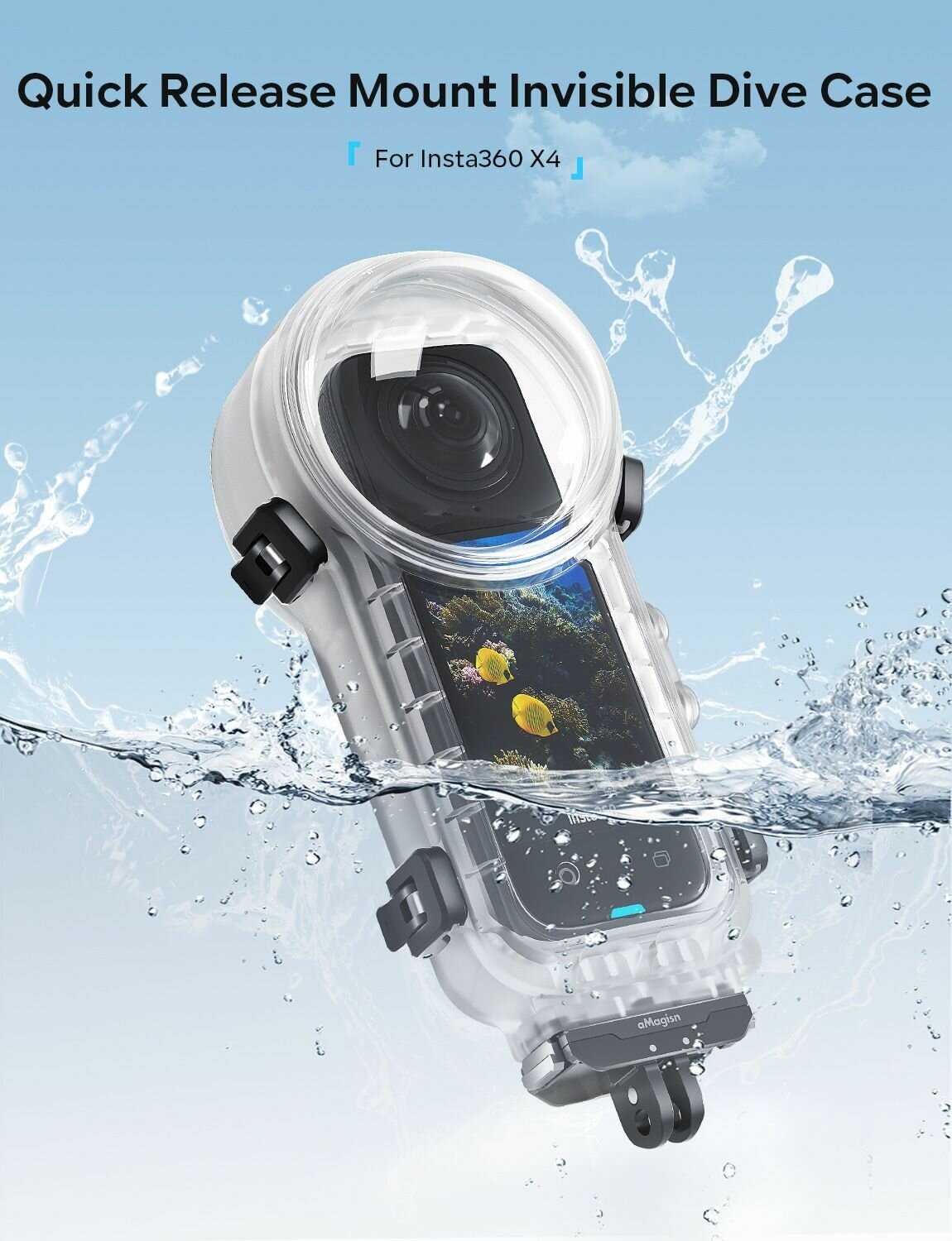 Аквабокс AMagisn Insta360 X4 Dive Case (50м) фотография 14