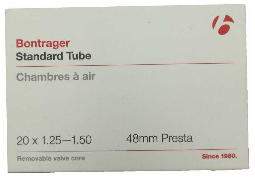 Камера велосипедная Bontrager Standard, 20x1.25-1.5, для складных велосипедов, SV 48mm, TCG-88301 фотография 2