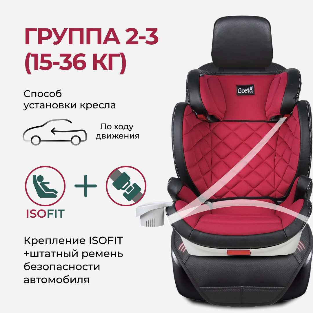 Автокресло детское CS-004 с креплением ISOFIT, группа II/III фотография 27