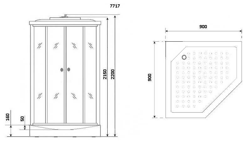 Душевая кабина Niagara Luxe NG-7717WD низкий поддон 100см*100см фотография 5