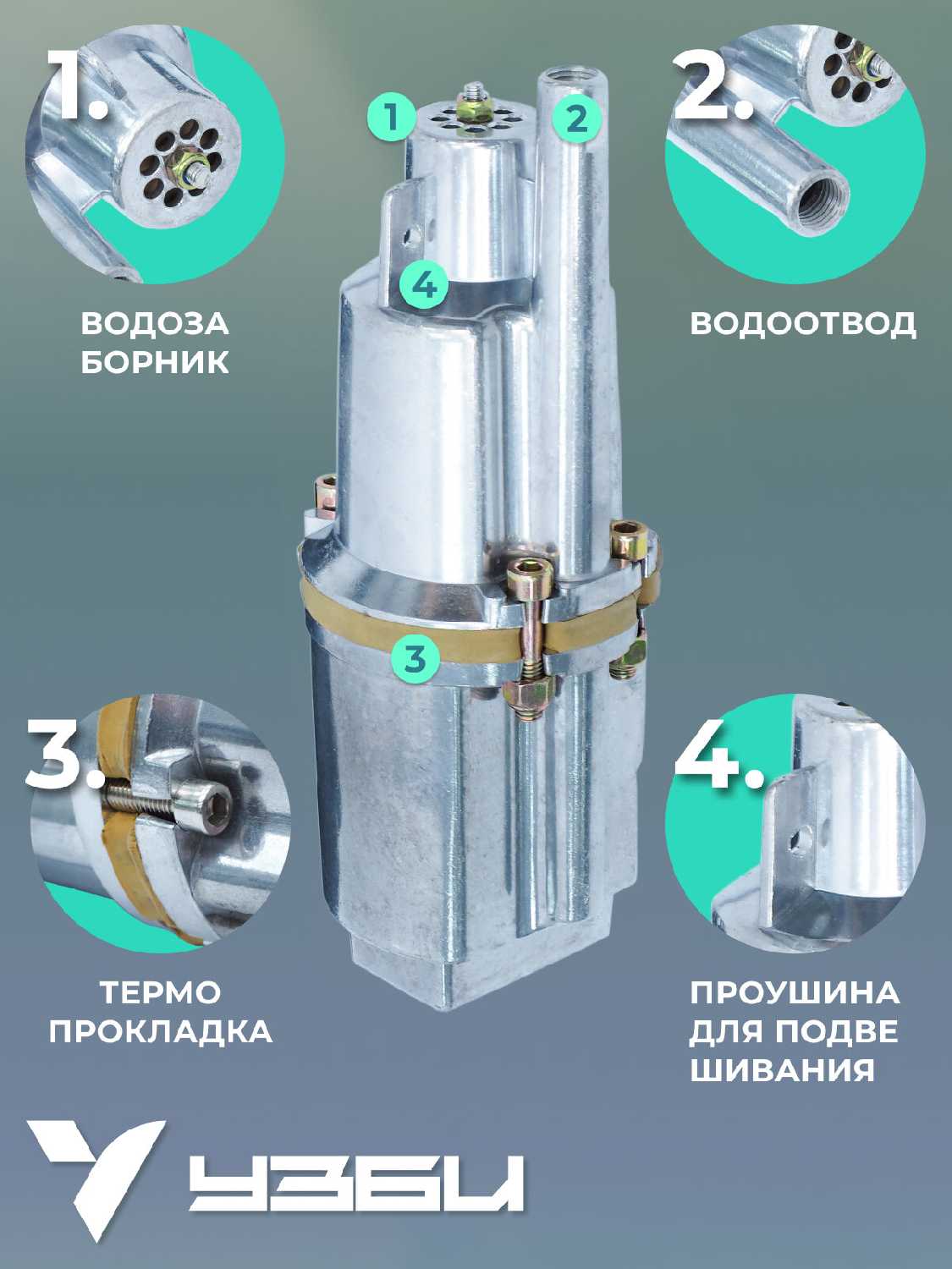 Скважинный насос УЗБИ Родничок БВ-0.12-63-У (8 м) фотография 4