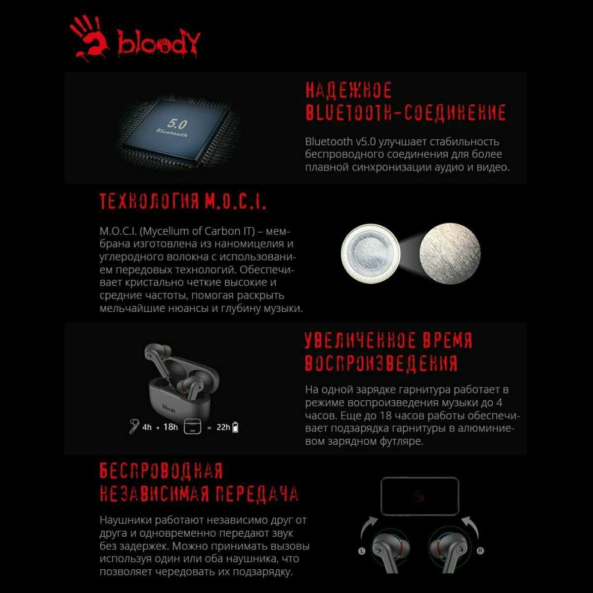 Наушники A4Tech Bloody M30 (TWS) фотография 4