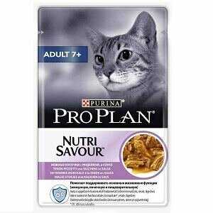 Корм для пожилых кошек старше 7 лет Pro Plan Nutri savour (с индейкой) фотография 1