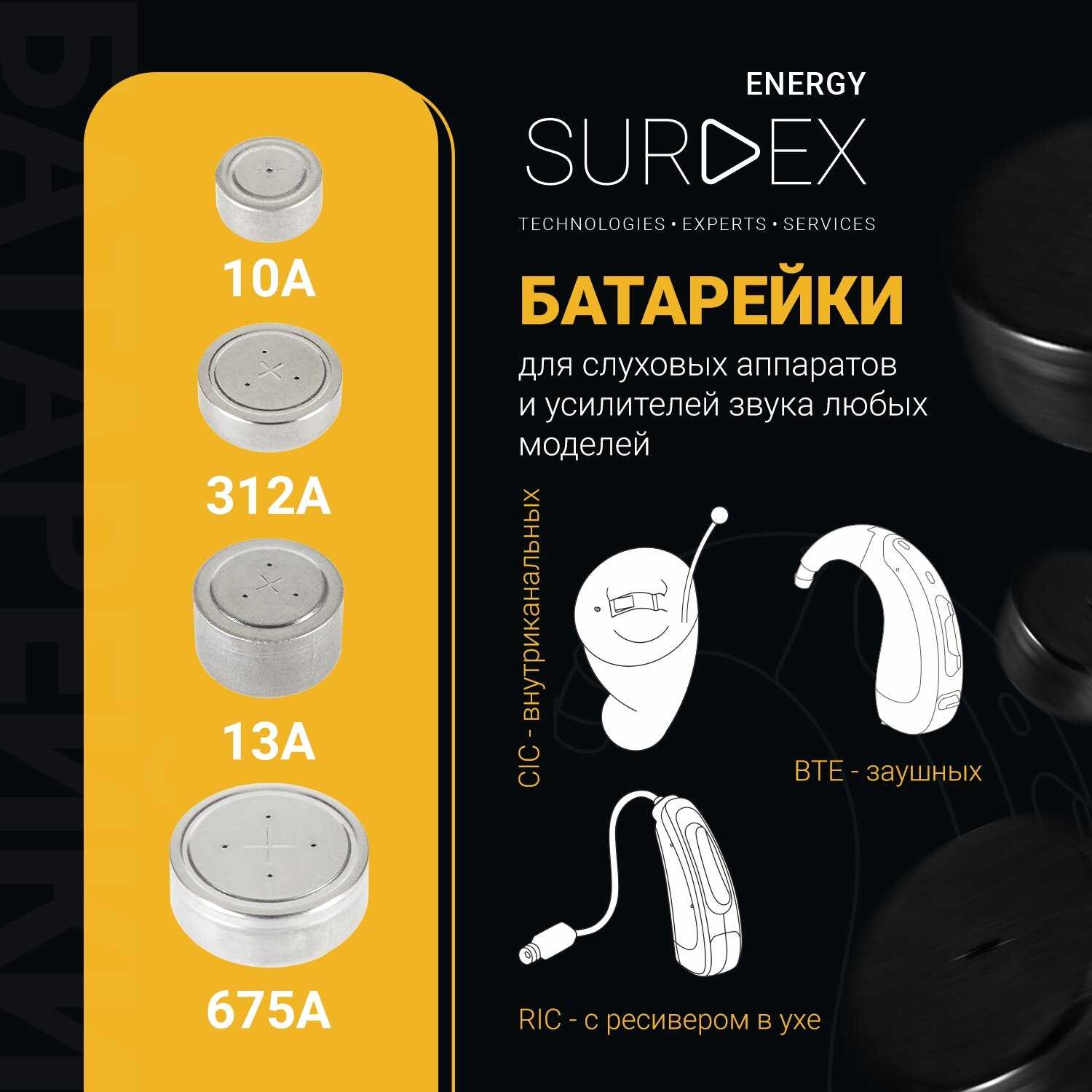 SURDEX Energy Батарейки для слуховых аппаратов (ZA10) фотография 33