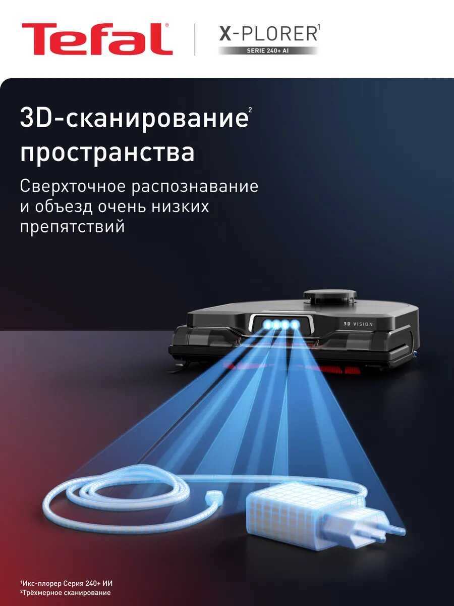 Робот-пылесос Tefal X-Plorer Serie 240 AI Plus RG9695WH фотография 1