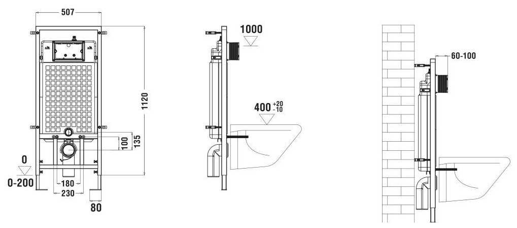 Унитаз с инсталляцией подвесной WELTWASSER Kehlbach 004 GL-WT / Marberg 507 SE фотография 6