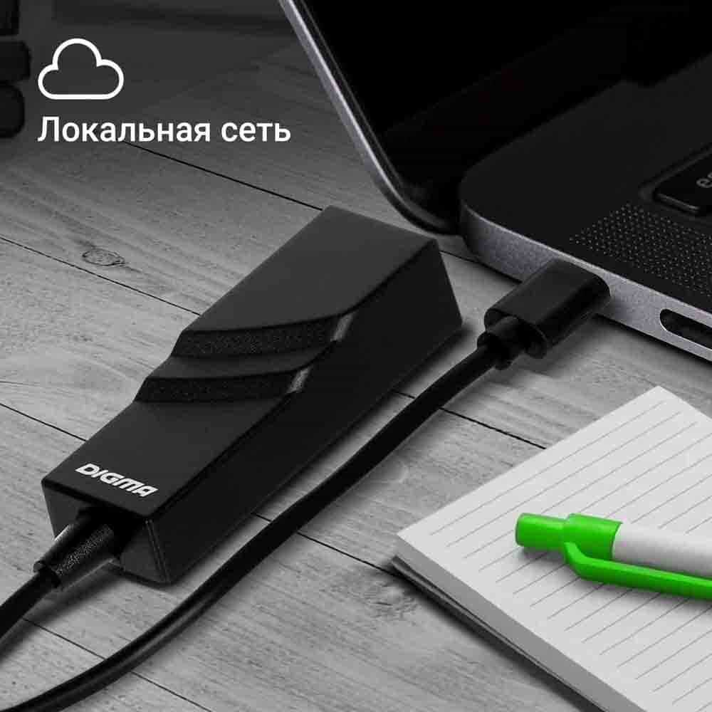 Сетевой адаптер Digma D-USBC-LAN100 фотография 9