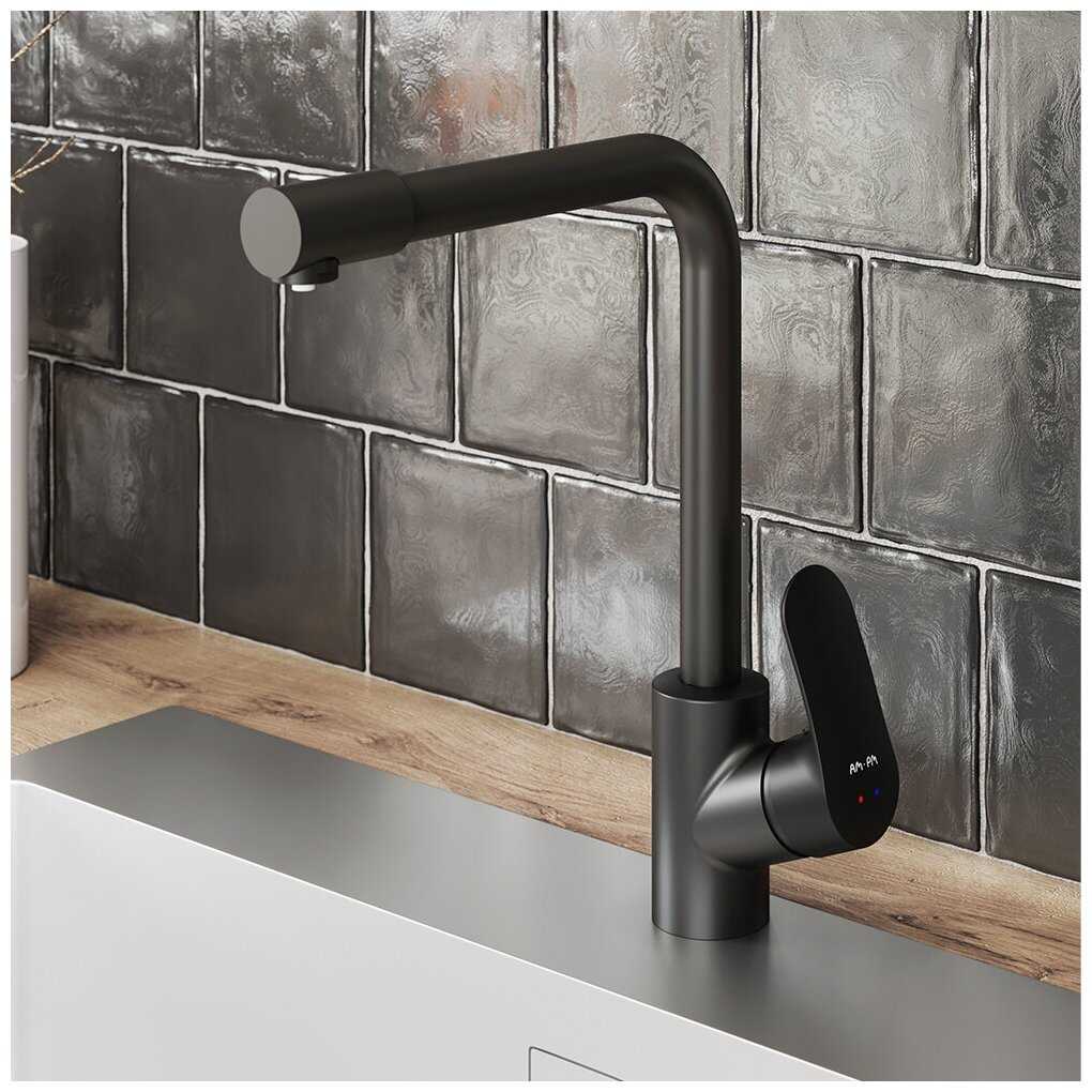 Смеситель для кухни (мойки) с фильтром для питьевой воды Dorff Prime New F9505722 черный, L-излив, Германия фотография 1