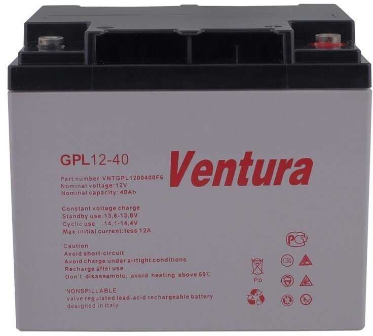 Аккумуляторная батарея Ventura GPL 12-40 фотография 2
