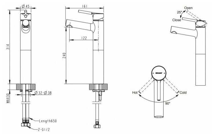 Смеситель для душа Bravat Palace F1172217CP-A-RUS, рычажный фотография 1