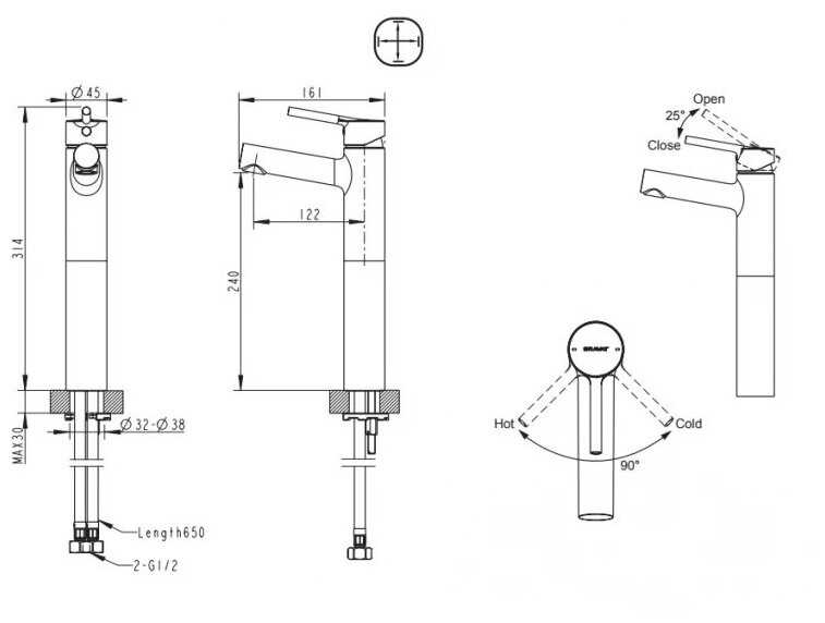 Смеситель для душа Bravat Palace F1172217CP-A-RUS, рычажный фотография 2