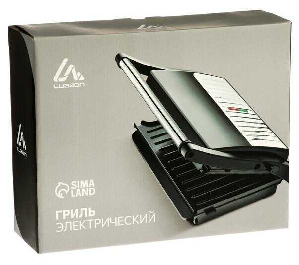 Электрогриль LuazON LEG-701, 1000 Вт, антипригарное покрытие, 23х15 см фотография 5