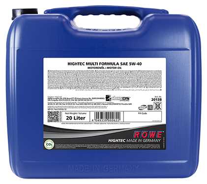 Синтетическое моторное масло ROWE Hightec Multi Formula SAE 5W-40 фотография 7