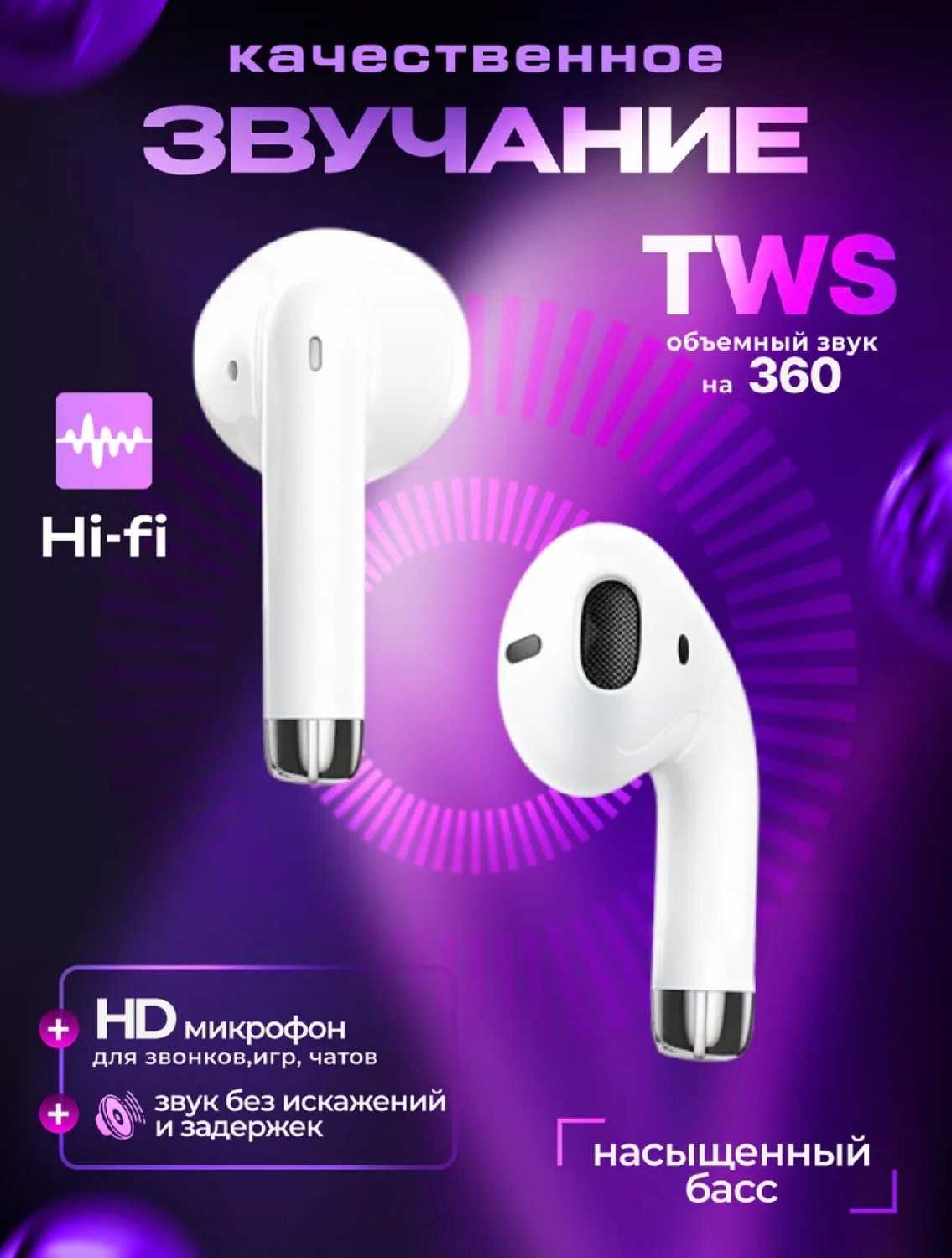 Наушники беспроводные HOCO EW205 [Bluetooth 6.0, IPX4, с микрофоном, сенсорное управление] фотография 1