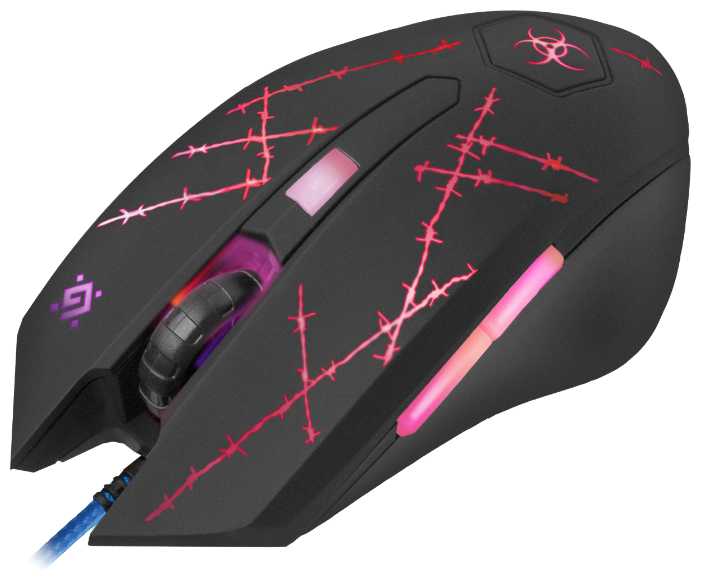 Игровая мышка для компьютера Defender Forced+кворик оптика 6 кнопок 3200 dpi фотография 5