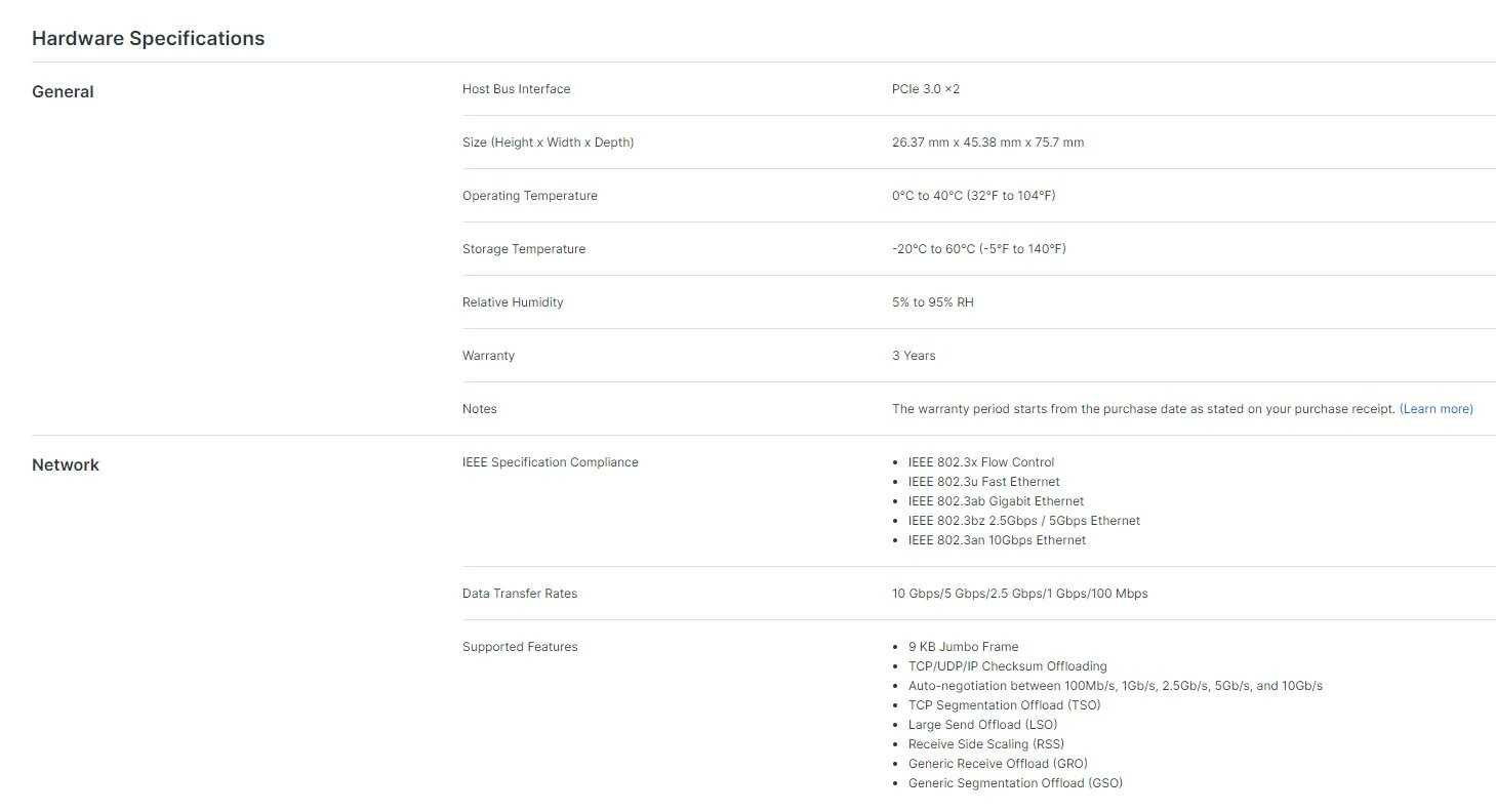 Сетевая карта Synology E10G22-T1-Mini 10GB фотография 6