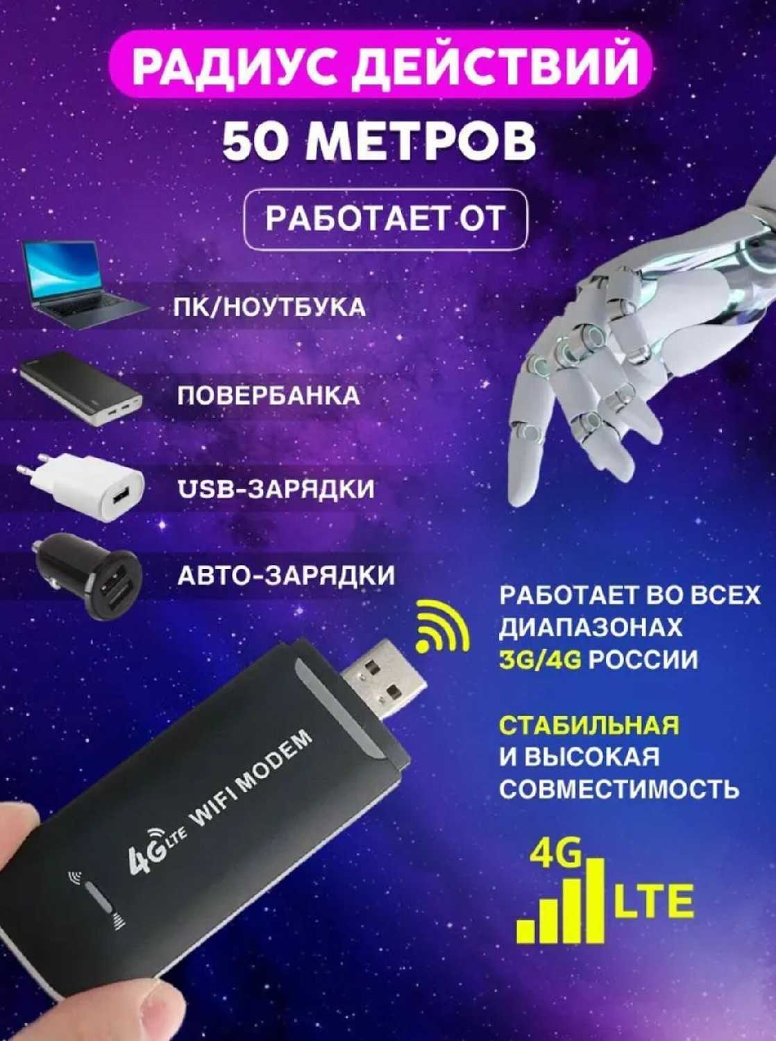 Модем Wi-Fi USB RX (150 Мб/с, LTE 2G/3G/4G) фотография 4