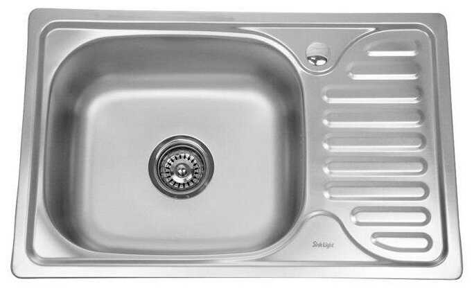 Мойка кухонная врезная нержавеющая сталь SINKLIGHT N 6642 L 0.8/180 1P глянец
