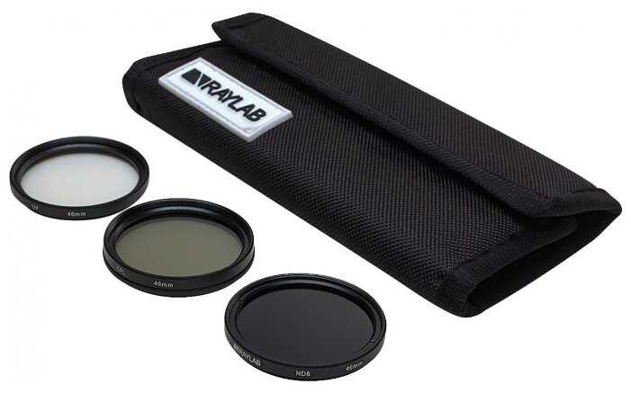 Набор из 3 фильтров RayLab (UV, CPL, ND8) 46mm фотография 2