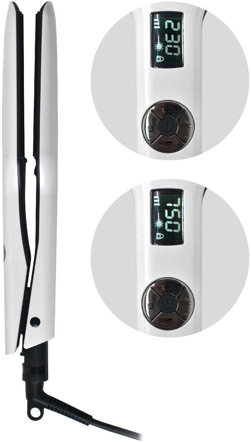 Профессиональная плойка RoziaPro, профессиональный выпрямитель для волос RoziaPro , уход за волосам, щипцы, белый