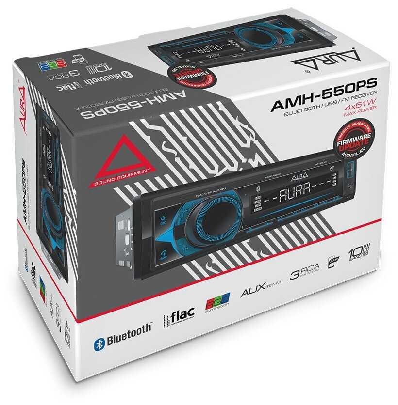Магнитола Aura AMH-550PS / Bluetooth / 1 din фотография 3