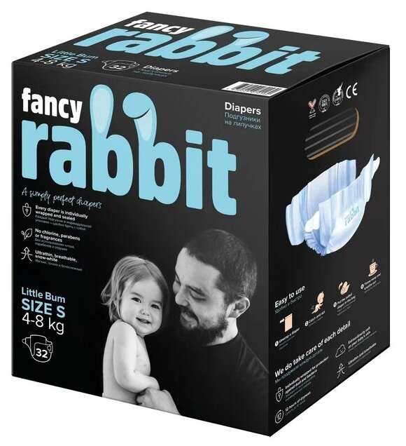 Fancy Rabbit подгузники S, 4-8 кг фотография 1