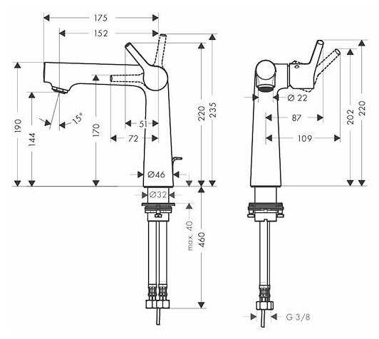 Смеситель универсальный hansgrohe Talis S 72113000, рычажный фотография 4