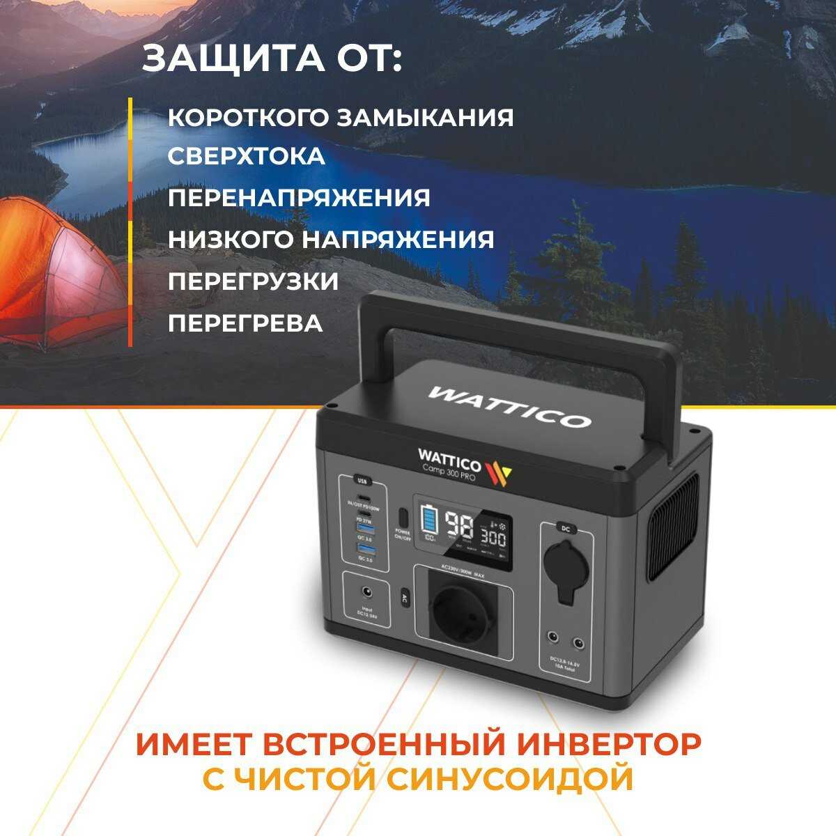 Портативная электростанция WATTICO Camp 300 Pro (78000 мАч) фотография 6